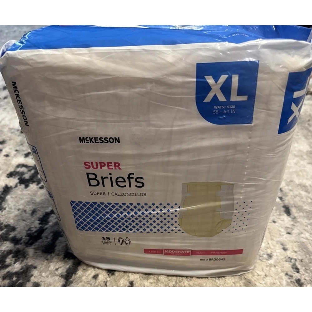 McKesson Super Briefs Adult disposable Moderate underwear  X-Large 15 Count
